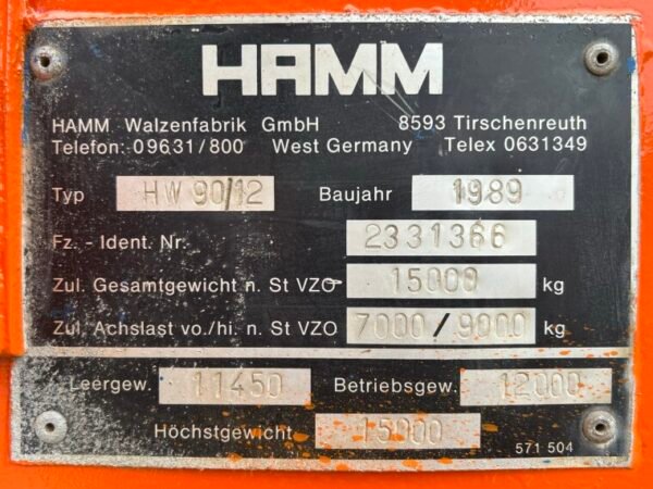 Hamm HW90/12 - Image 16