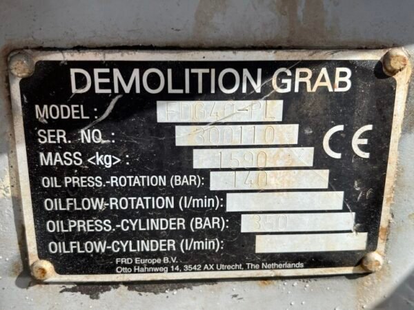FRD FDG40-PL Demolition Grab - Image 8
