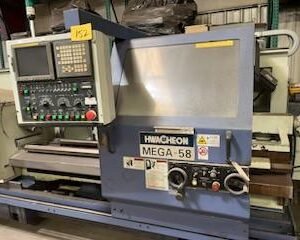 Hwacheon, Mega 58, CNC Flatbed Lathe, Fanuc 21i-T Control, 2002