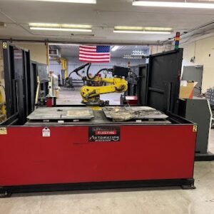 Lincoln Electric Dual Zone Weld Cell, Head and Tailstock, Fixed Table, Rj3iB Control, ArcMate 120iB