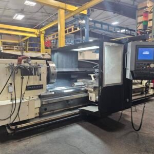 American Uniturn 4025W CNC Flatbed Lathe, New Control 2015- Steady Rest, 40″ Swing