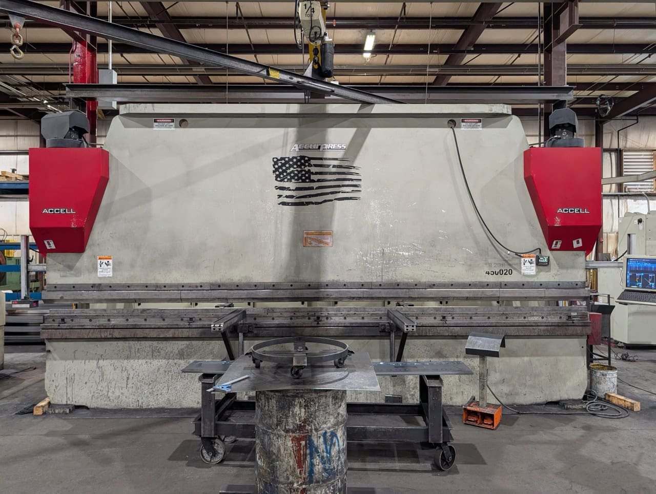 500 Ton x 20′ Accurpress 450020 CNC Press Brake, 2018 – Accel Package, 6 Axis Backgauge