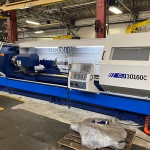 Kingston CJ30160C Live Tooling CNC Flat Bed Teach Lathe, 2024 – C-Axis, Fanuc OiTF Plus Control, Conversational Control, Steady Rests, Auto Tool Probe, Chip Conveyor, Never Used