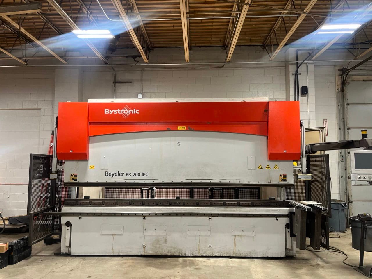 220 Ton x 13′ Bystronic Beyeler PR 200 IPC CNC Hydraulic Press Brake, 2005- Upgraded Control