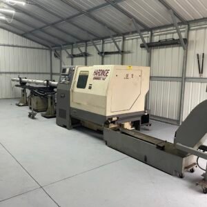 Hardinge Conquest T42 CNC Turret Lathe, 1997 – Live tooling, Chip Conveyor, LNS Bar Feeder