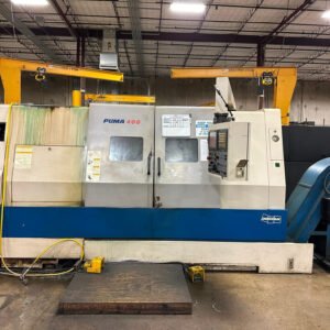 Doosan Puma 400B CNC Lathe, 2007 – Programmable Tailstock, Presetter, Chip Conveyor, 18″ Chuck