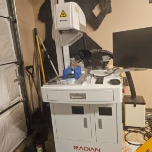 12″x12″ 60w 3D Radian Open Fiber laser Marking System, 2022 – Low hours