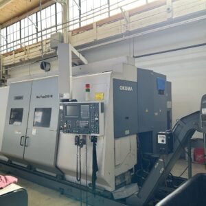 Okuma Macturn 350-W Multi-Axis CNC Lathe, 2004 – Fanuc M-16iB (20T) Robot and Gantry, Chip Conveyor
