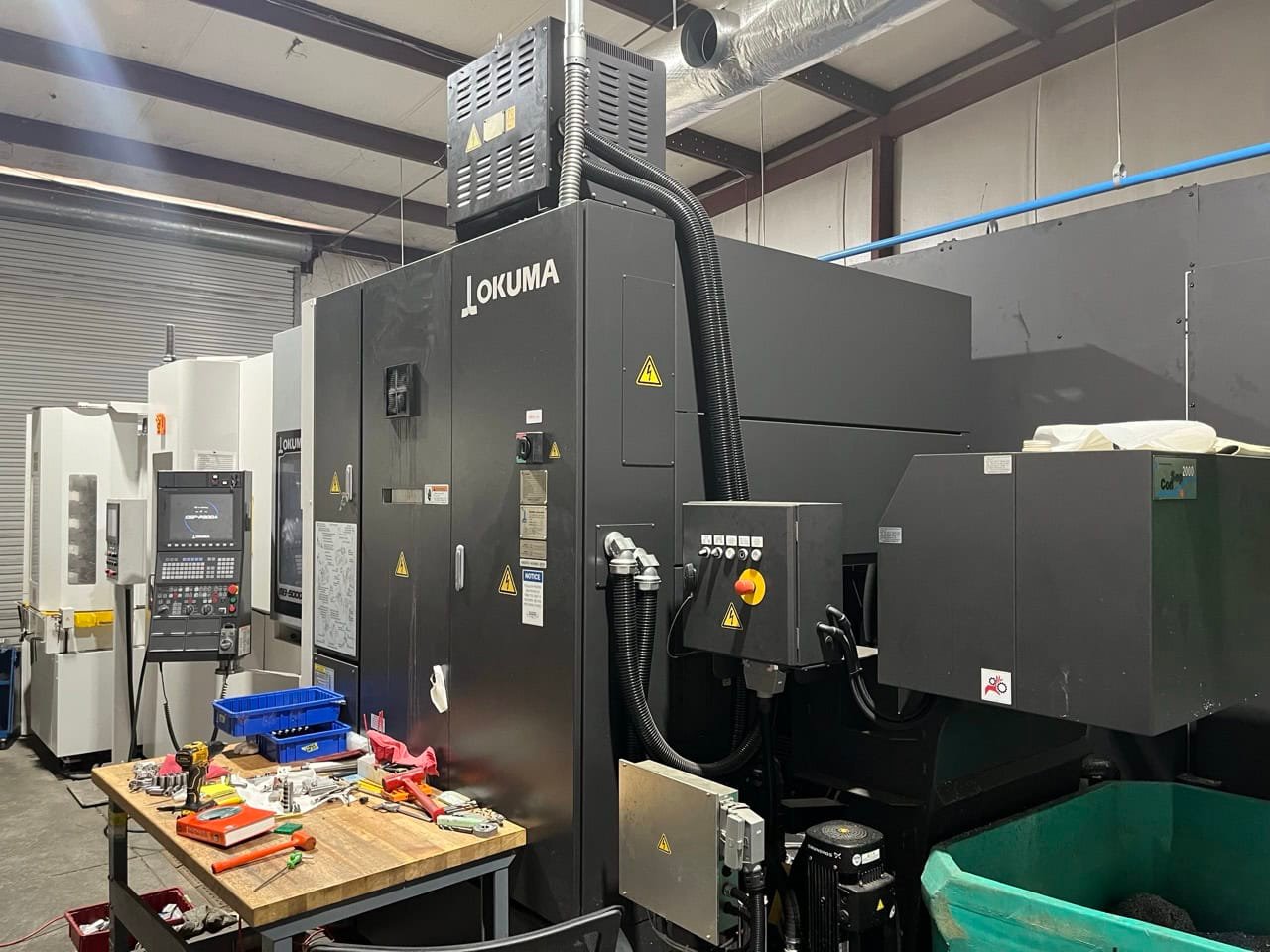 Okuma MB-5000HII HMC, 2020 – 6 Pallet Changer System, Chip Conveyor, Coolant Through Spindle, Low Hours