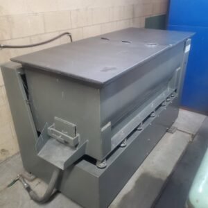 12 Cubic Ft. Deburring Equipment Manufacturing Vibratory Ceramic Polisher- Internal Dimensions 22.25″W x 59″L, Includes Media