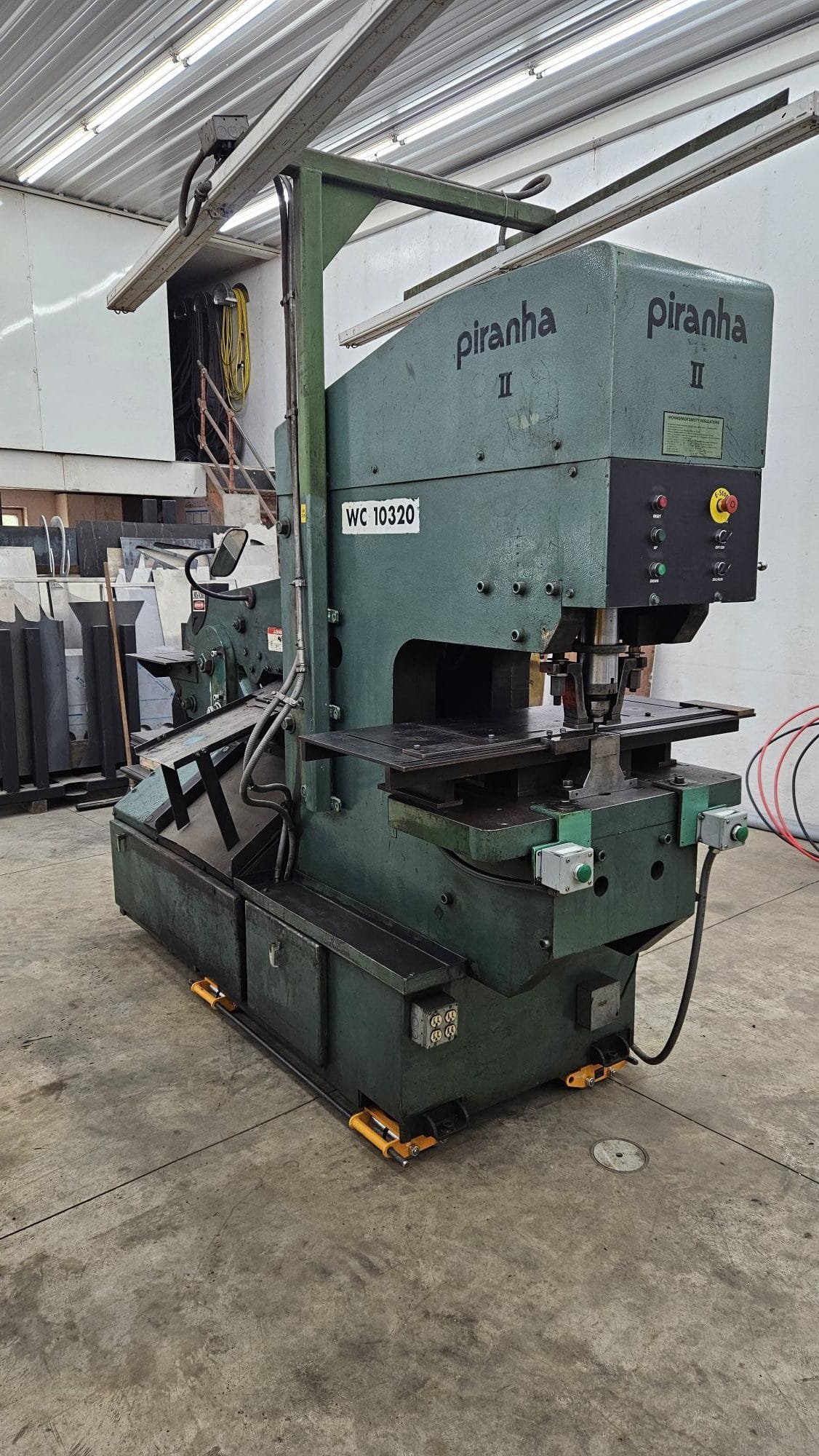 110 Ton Piranha PII-110 Dual-Operator Hydraulic Ironworker, 2000 – Tooling Available - Image 2