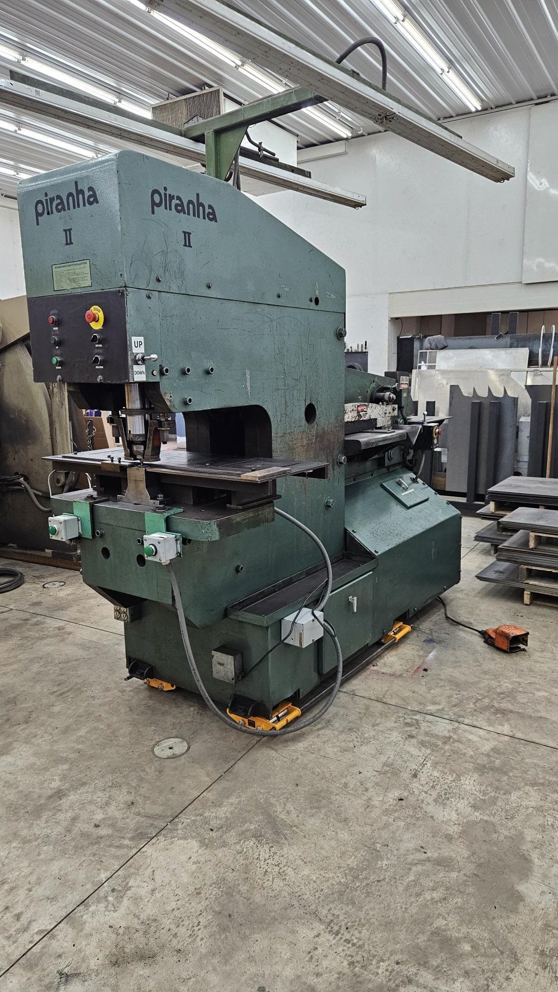 110 Ton Piranha PII-110 Dual-Operator Hydraulic Ironworker, 2000 – Tooling Available - Image 3