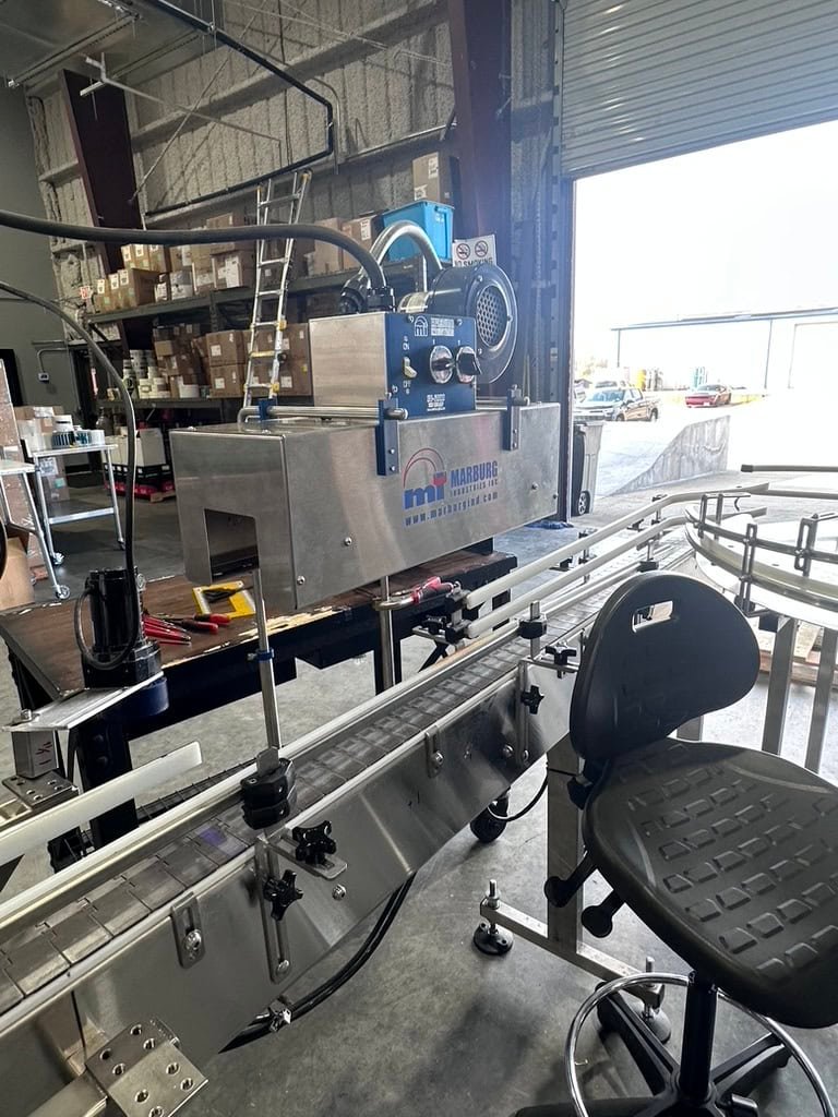 Inline Filling Systems Complete Used Bottling & Labeling Line for Spirits (GNS 80 Proof Vodka) – Labeler, Filler, Capper, Conveyor, Heat Tunnel, Turntables & More – C1D2 Hazardous Location Rated, 2024 - Image 14