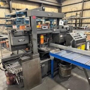 14″ x 20″ HEM DC 1420 HA-C Dual Column Horizontal Bandsaw, 2009 – Bundling Attachment, Shuttle Tables