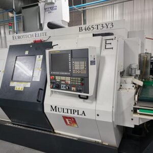 Eurotech B465 T3-Y3 Multipla CNC Lathe, 2020 – Bar Feeder, Sub Spindle, 3 Turrets