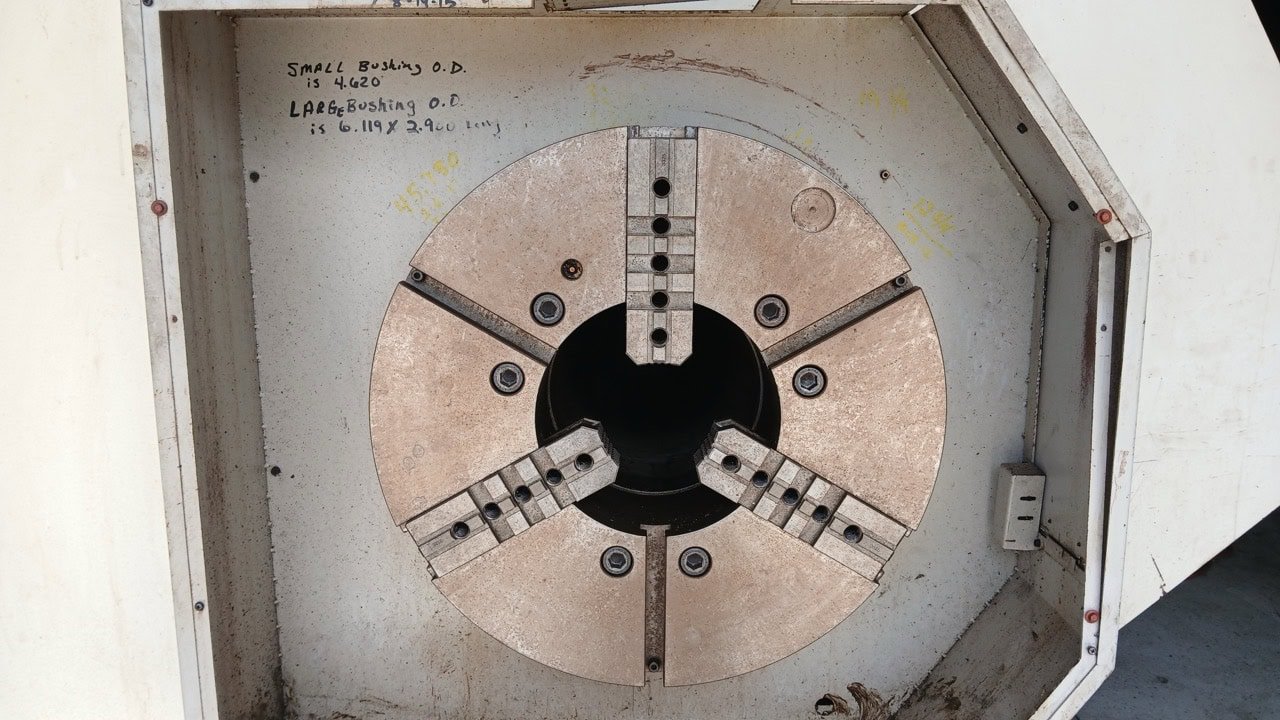 37.4″ x 156″ Hankook Protec 9NC 10″ Spindle Bore, Dual Chucks, 2006 – Chip Conveyor, 8 Station Turret - Image 14