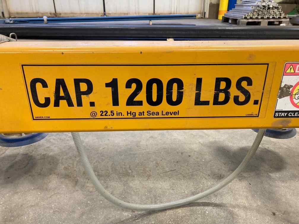 8′ x 20′ x 1,200 lbs Anver VPF 57 Sheet Lifter With L120M8 -1904/44 Frame, 2018 - Image 3