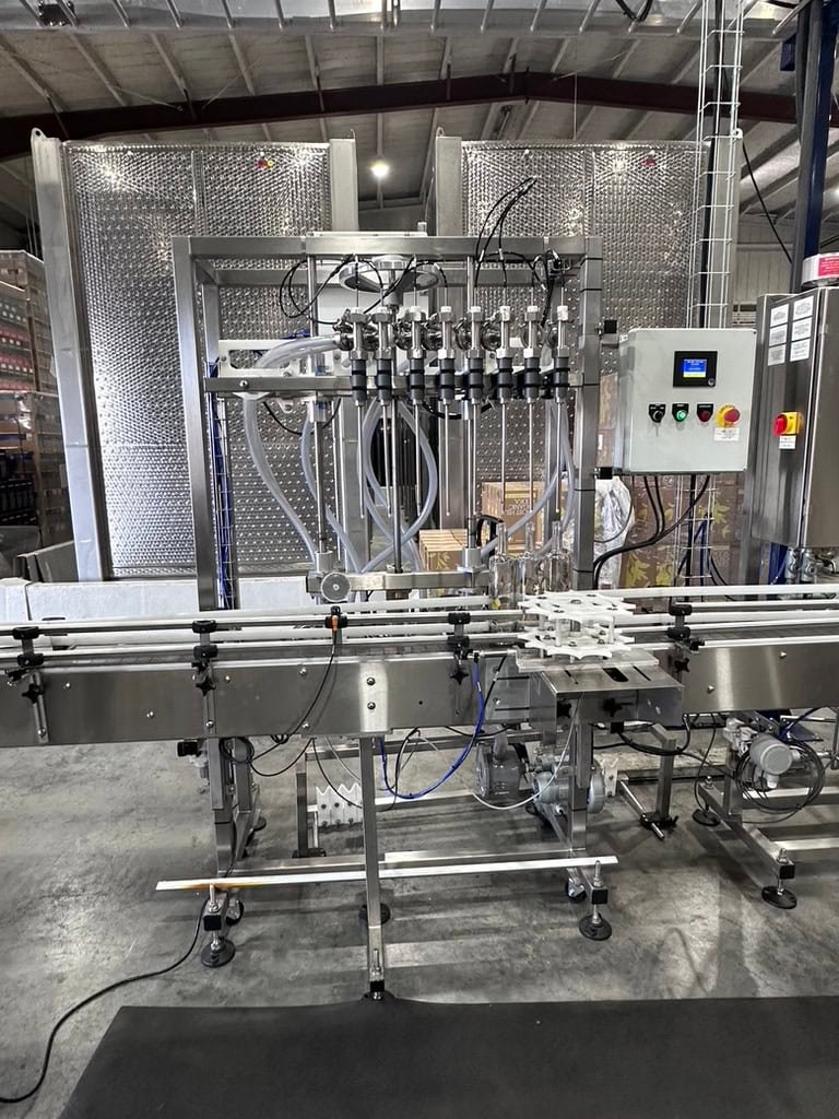 Inline Filling Systems Complete Used Bottling & Labeling Line for Spirits (GNS 80 Proof Vodka) – Labeler, Filler, Capper, Conveyor, Heat Tunnel, Turntables & More – C1D2 Hazardous Location Rated, 2024 - Image 3