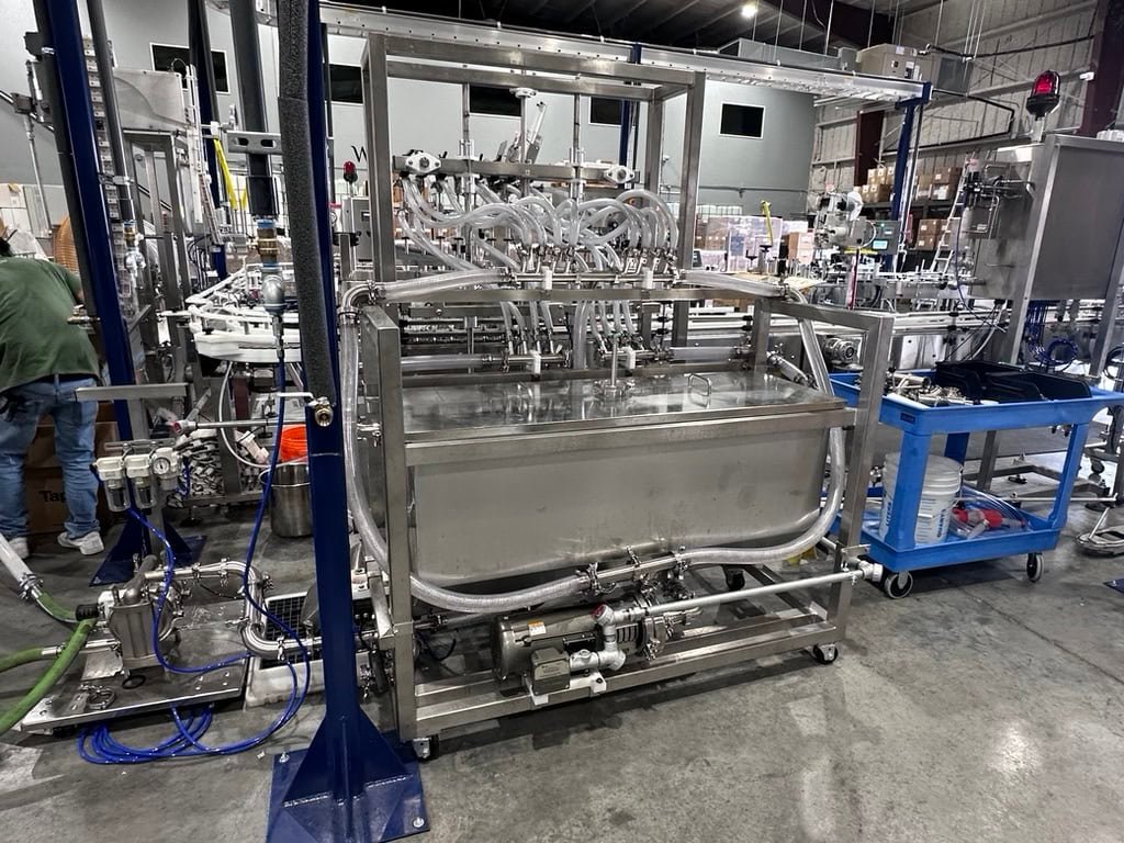 Inline Filling Systems Complete Used Bottling & Labeling Line for Spirits (GNS 80 Proof Vodka) – Labeler, Filler, Capper, Conveyor, Heat Tunnel, Turntables & More – C1D2 Hazardous Location Rated, 2024 - Image 5