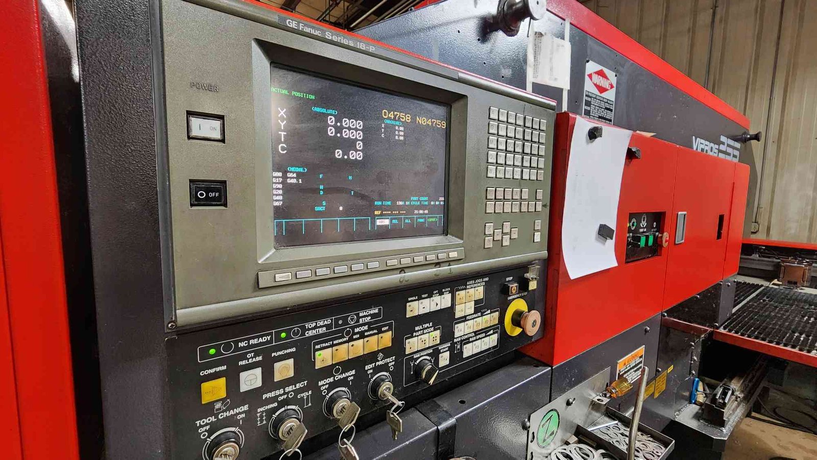 22 Ton Amada Vipros 255 Turret Punch, 1998 - Image 5