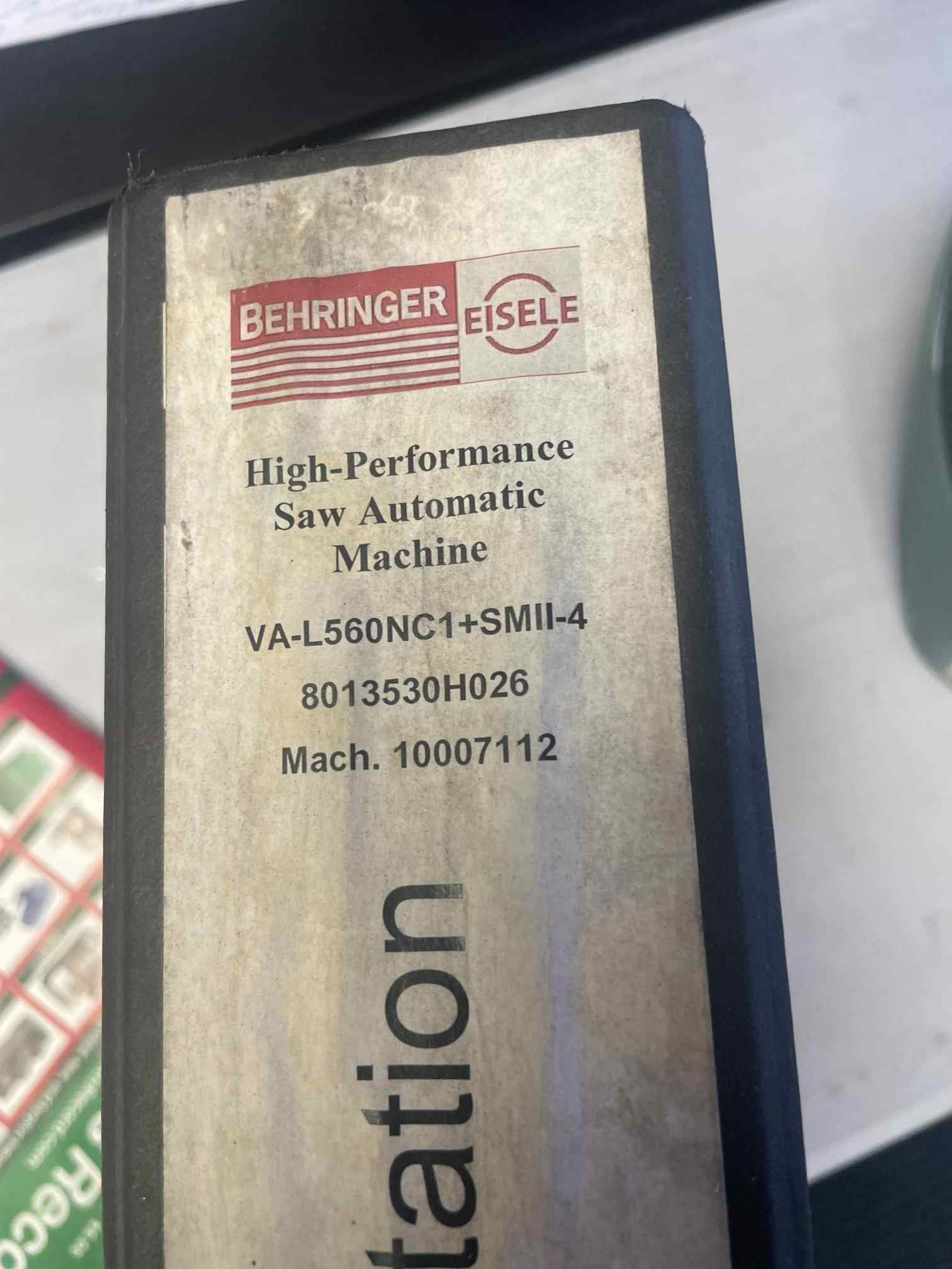 7.9″ Behringer Val-560 NC1 Automatic Cold Saw, 2014 - Image 4