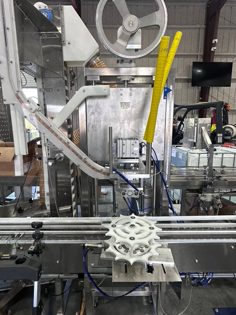 Inline Filling Systems Complete Used Bottling & Labeling Line for Spirits (GNS 80 Proof Vodka) – Labeler, Filler, Capper, Conveyor, Heat Tunnel, Turntables & More – C1D2 Hazardous Location Rated, 2024 - Image 8