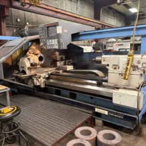 Mazak Powermaster N 2000U Flatbed Lathe, 1997 – 24″ Chuck, Tailstock, Chip Conveyor