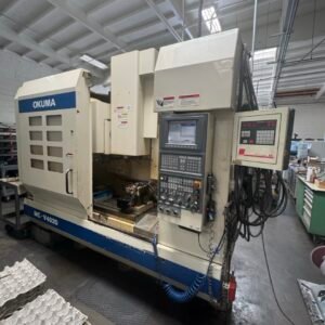 Okuma MC-V4020 VMC, 2005 – 4th Axis Rotary, Chip Conveyor