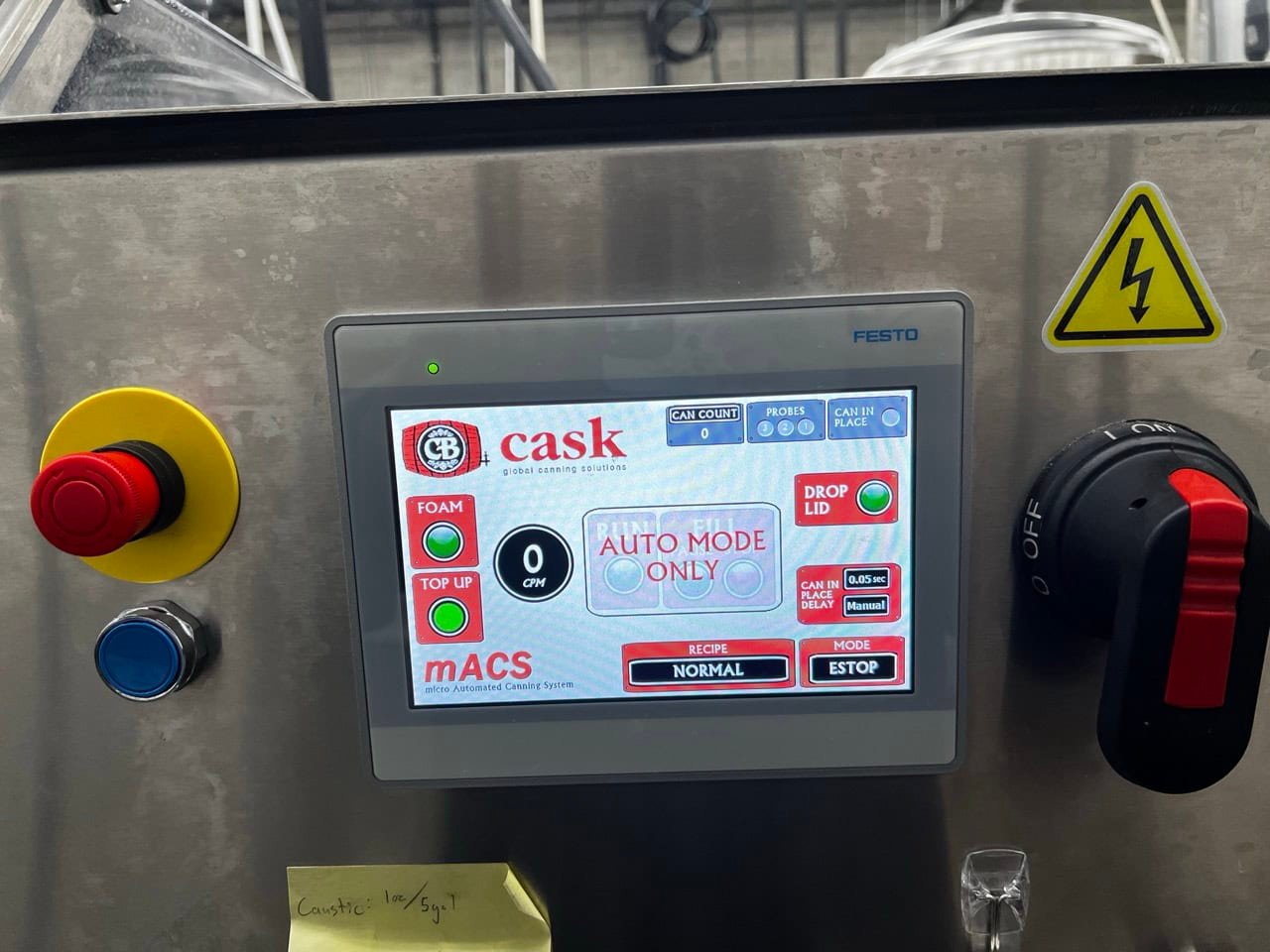 Cask mACS Micro Automated Canning System – 3-Head Filler with Rotary Accumulation Table (15–20 CPM, FESTO Interface) - Image 2