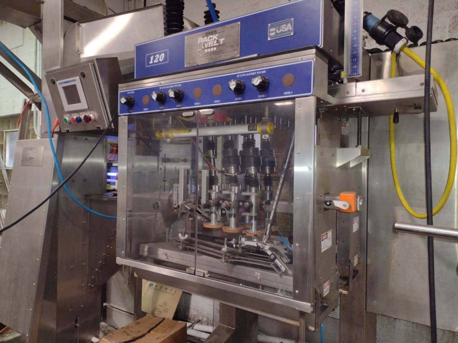 Pack West 120 Inline Capper with #7+2 Vertical Cap Elevator – Complete Automatic Bottle Capping System