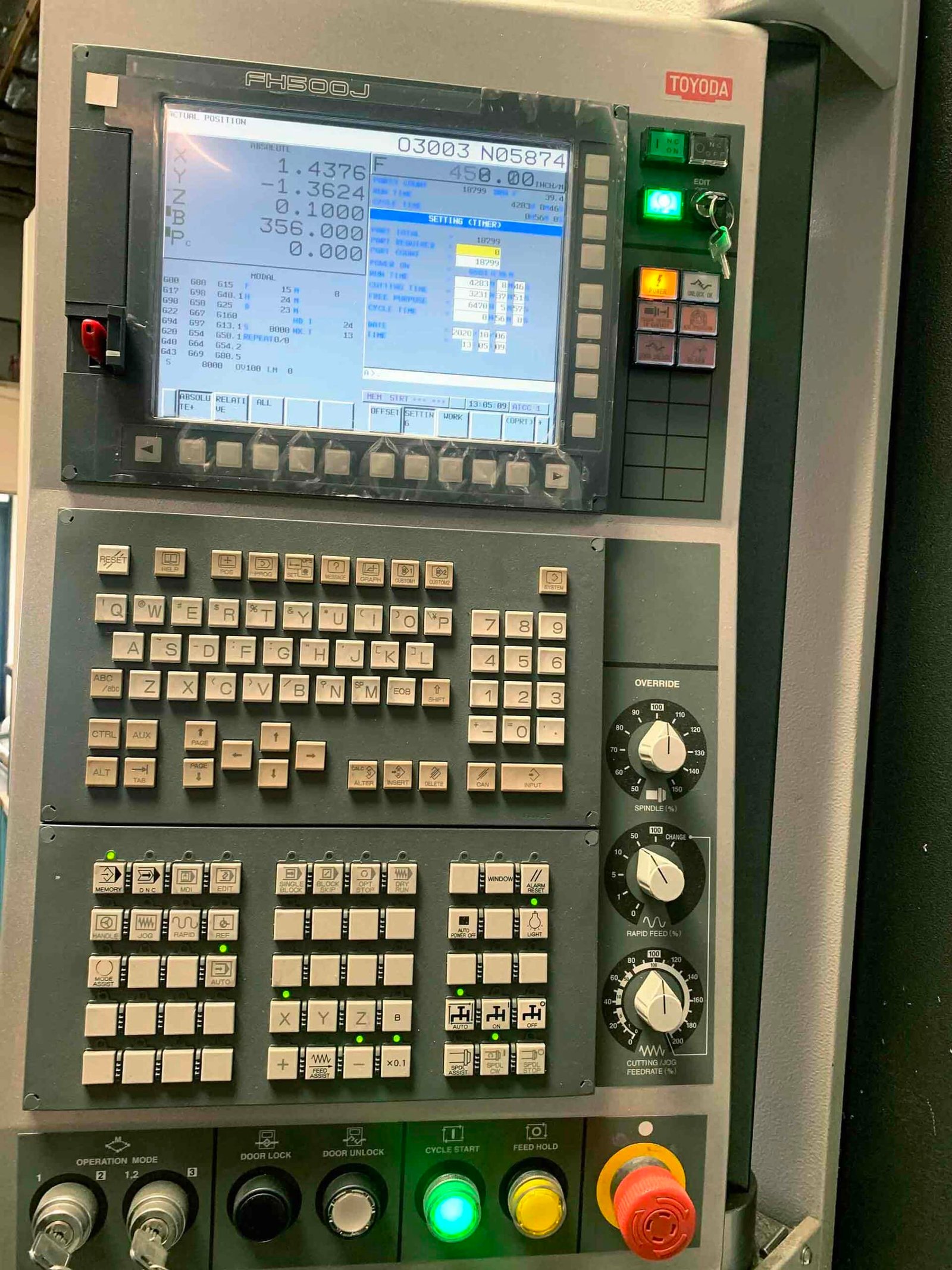 Toyoda FH-500J Horizontal Machining Center, 2018 – Full 4th, Server, TSC - Image 3