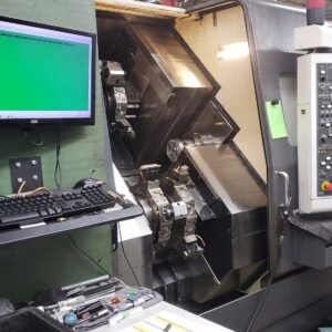 NAKAMURA-TOME WTW-150 CNC Turning Center, 2003 – 4 Turrets, Live Tooling, Chip Conveyor, Under Power Making Precision Parts