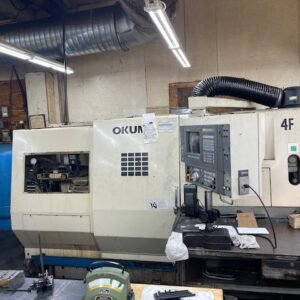Okuma LU-15 CNC Lathe, 2000 – Live Tooling, Dual Turrets, Tooling Included, Chip Conveyor