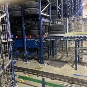 Mecalux Automated Stacker Crane System – 5 Cranes, 10 Lanes, 82′ × 78′ Footprint