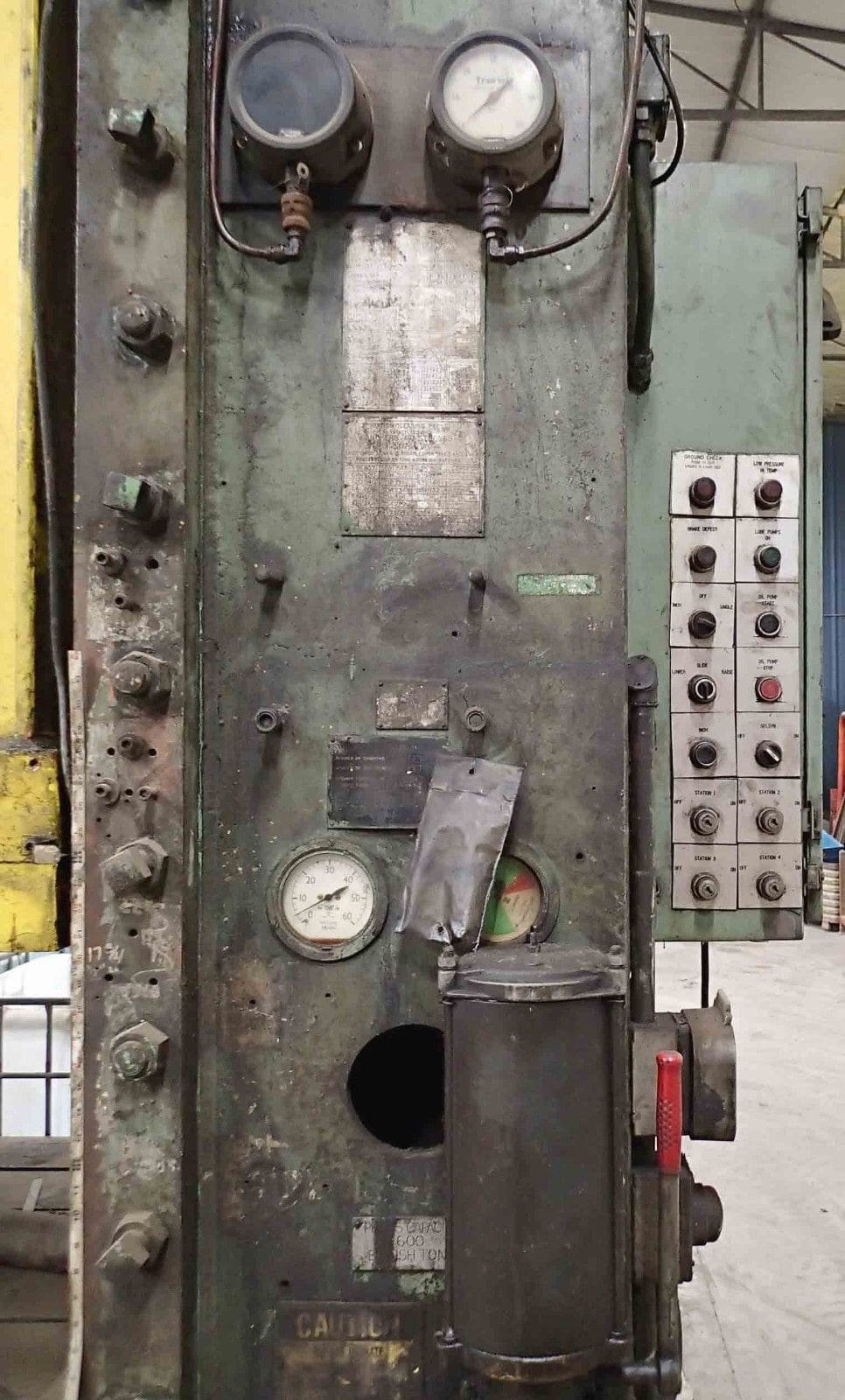 660 Ton British Clearing Model S4-650 108-64 Straight Side Press- 66″ x 108″ Bed, 18″ Stroke, 48″ Shut - Image 7